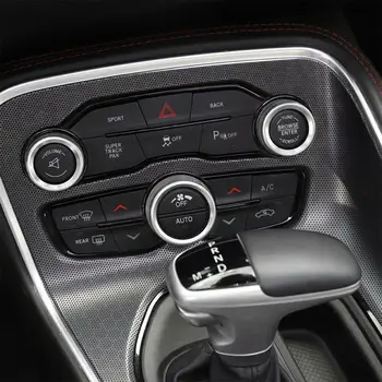 

Radio Knob Ring Cover Switch Trim Kit For Dodge Charger 2015-2019 Silver Interior Decal Accessories