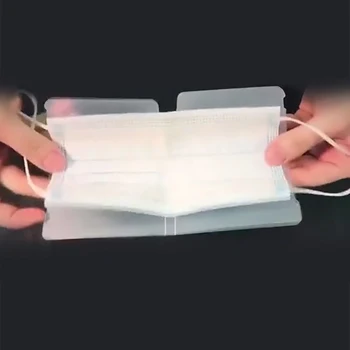 

10pcs Disposable Face Mask Storage Clip Portable Plastic Mask Container Case Foldable Mask Dustproof Organizer