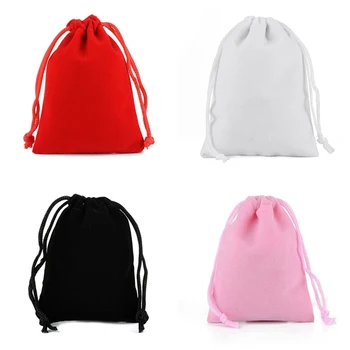 

50pcs/lot 5x7, 7x9, 9x12, 10x15cm Drawstring Velvet Bags & Pouches Jewelry Bags Gift Packaging Bag Drop Shipping