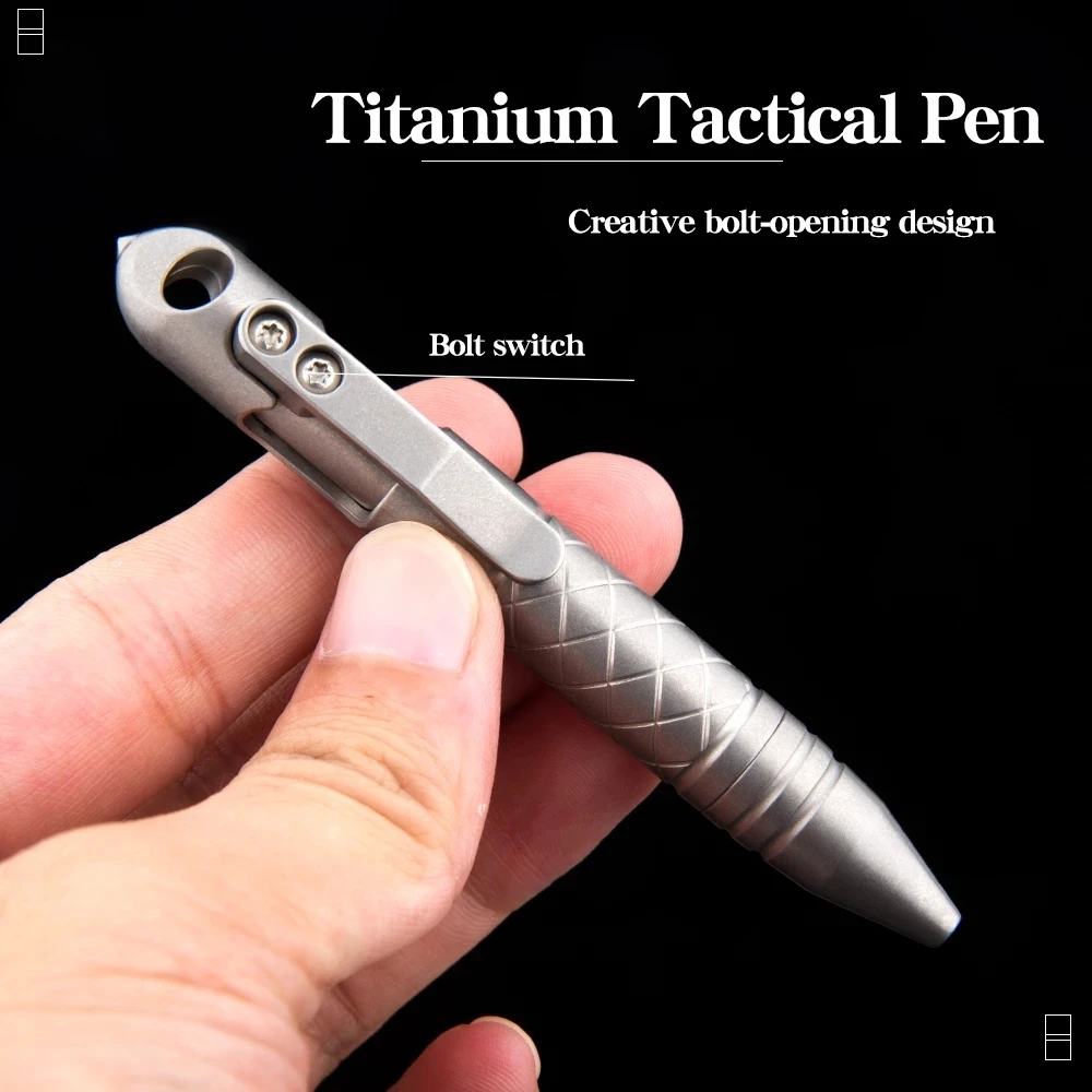 EDC Multifunctional Tool Titanium Alloy Tactical Pen Tungsten Bolt Switch Window Breaking Portable Writing Pen