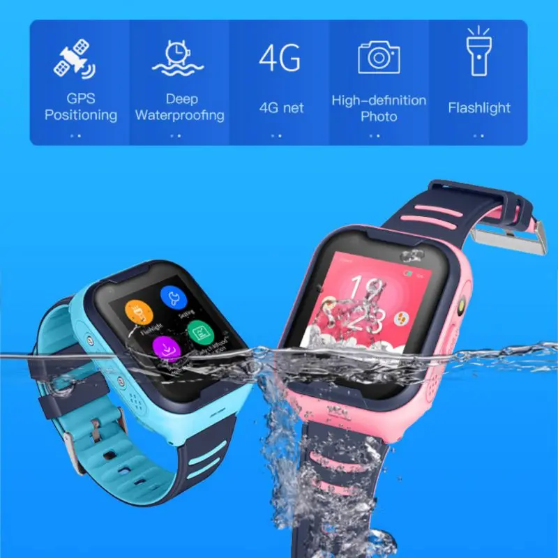 Kids Smart Watch GPS Touch Screen SOS Call Waterproof IP67 Dust-proof SIM Wrist Watch Smartwatch Girls Boys Birthday Gifts