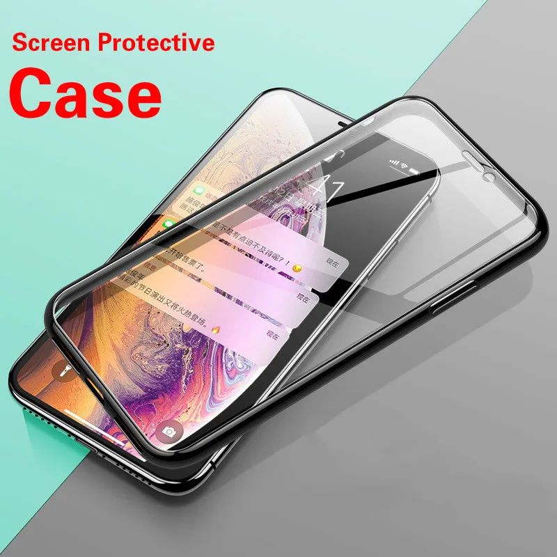 Прозрачный защитный чехол на передний экран для iPhone 11 Pro max XS XR X 7 8 Plus с мягкой