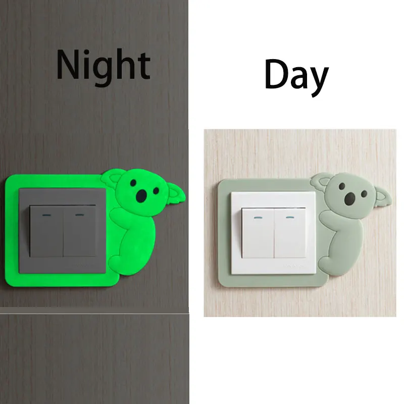 

4pcs / lot Creative Noctilucent Light Switch Sticker Cover interruptor dibujos stickers for dropshipping