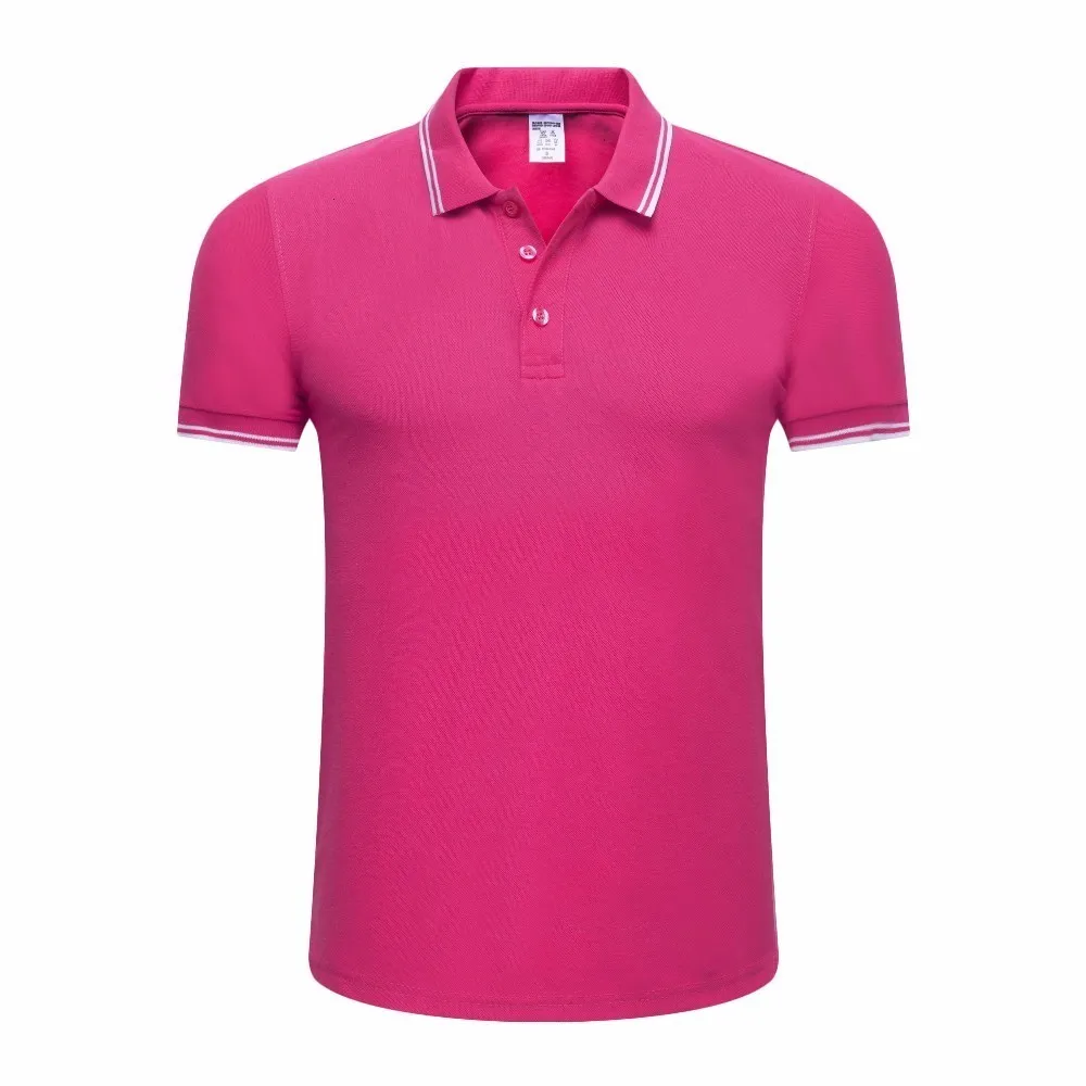 LiSENBAO брендовая мужская рубашка поло, мужская хлопковая рубашка с коротким рукавом, брендовые майки, летняя однотонная мужская рубашка поло, верхняя одежда с логотипом на заказ - Цвет: 528 Rose red