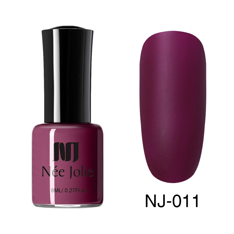 NEE JOLIE 8 мл Лак для ногтей чистая серия лак для ногтей Блестящий зеркальный матовый эффект лак для ногтей 66 цветов - Цвет: NJM-011
