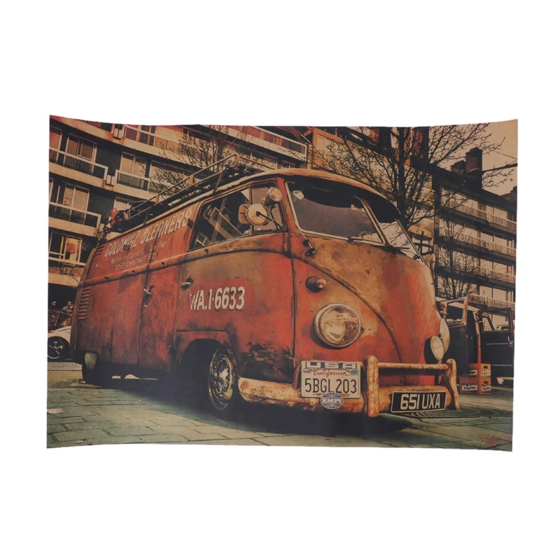 

Vintage Sign Bus Retro Painting Car Bar Antique Wall Decor Poster Wall Stickers