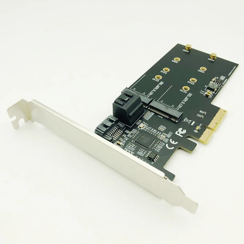 SATA Raid контроллер SATA Raid M.2 PCI Express Raid карта 2 порта SATA3.0 6 Гбит/с+ 2 порта M.2 NGFF SSD B Ключ Поддержка RAID0 RAID1 AHCI