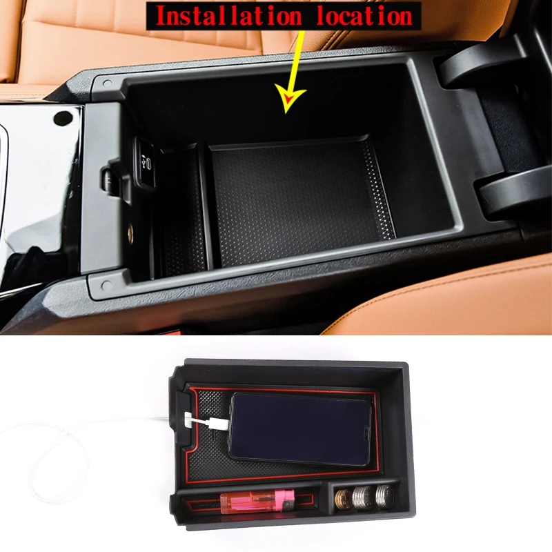 

Car Center Console Armrest Storage Box With Colourful M LOGO For BMW 3 Series G20 G38 325 2019 2020 Car Accessories