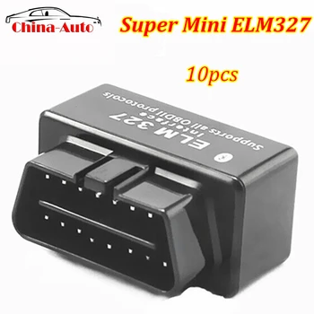 

10pcs/lot Black Color ELM327 Lowest Price Super Mini ELM327 Bluetooth OBD2 Auto Code Reader elm327 obd2 Works on Andriod ELM 327