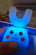 XaoMi-cepillo de dientes eléctrico inteligente de silicona para chicos, ultrasónico, automático, con patrón de dibujos animados, 360 grados