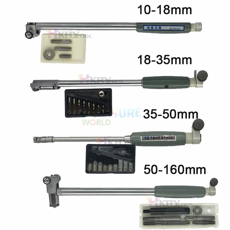 측정 막대 및 프로브 액세서리, 50-160mm 내부 직경 게이지 도구, 10-18mm 18-35mm 35-50mm 10mm 표시기