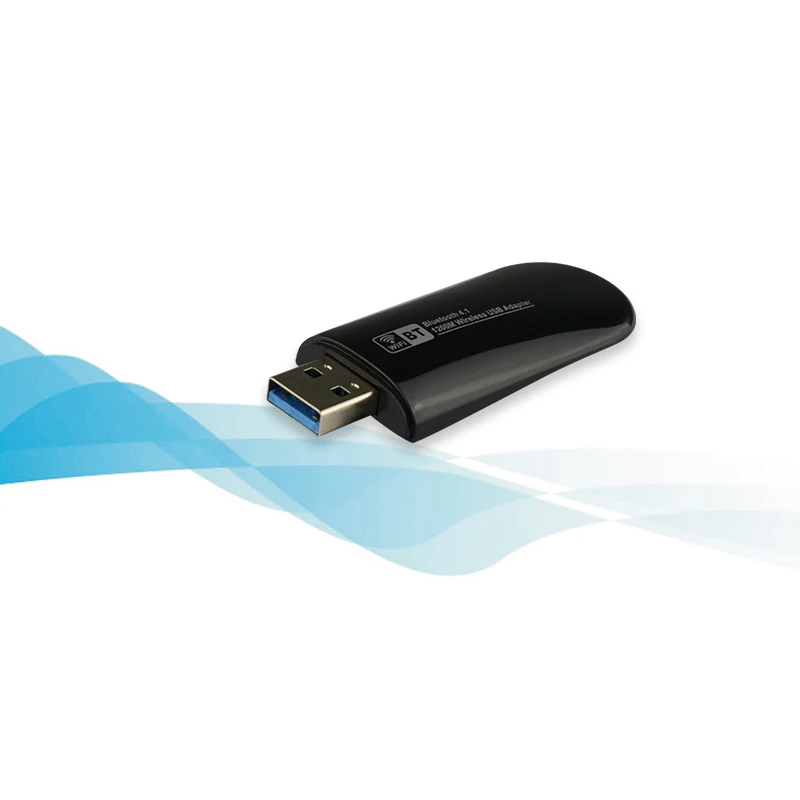 Мини двухдиапазонный 2,4G 5,8G USB Беспроводная сетевая карта Wifi Bluetooth адаптер AC 1200 Мбит сетевой картоприемник для настольного ноутбука