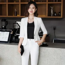 ##Special Price Professional women's suits pants suit high quality Summer new solid color Slim ruffled white blazer Female slim trouser suit ##Special Price Professional women's suits pants suit high quality Summer new solid color Slim ruffled white blazer Female slim trouser suit