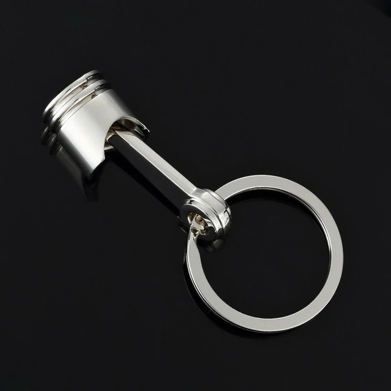 Запчасти для автомобиля, Серебряное металлическое поршневое кольцо для ключей, брелок для ключей, подвеска