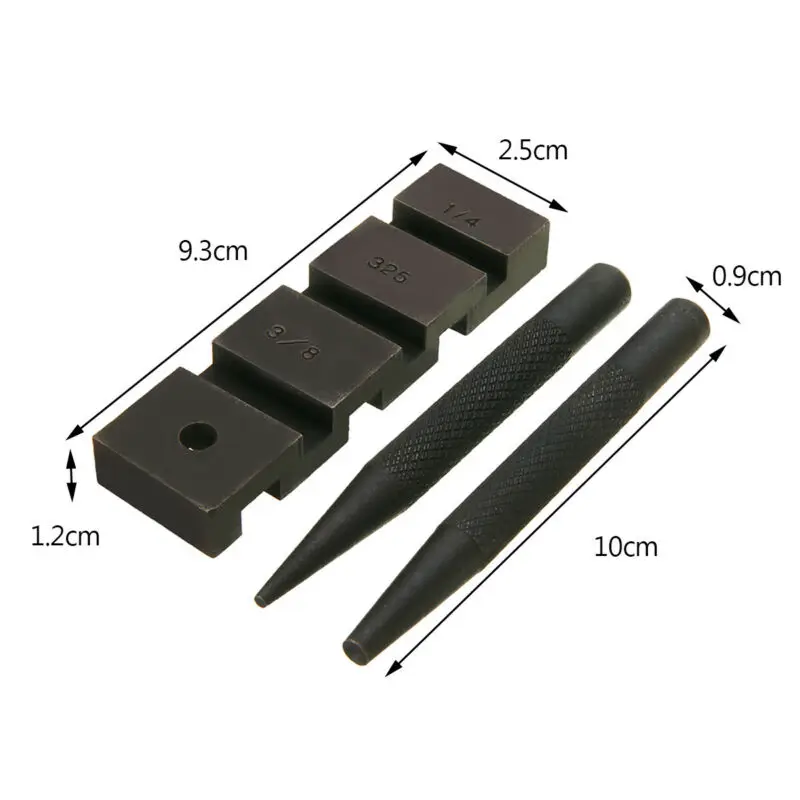 

3pcs Breaker & Joiner Pocket Chainsaw Bar Pitch Chain Link Punch Kit Black Tool