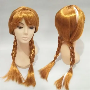 

Girl Elsa Cosplay Wig Halloween Child Anna Cosplay Headwear Performance Prop