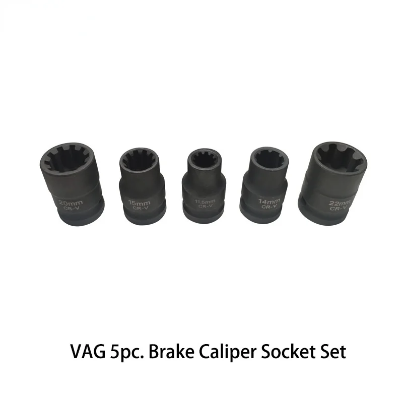 

5PCS Car Brake Caliper Socket Brake Pad Screw Replacement Tool For VW Audi Porsche Auto Repair Tools