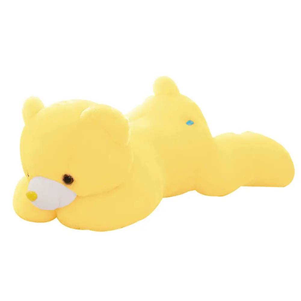 Yellow Милая мягкая игрушка енот плюшевый-красочная светящаяся Индукционная Музыкальная кукла с подушкой для сна, наполненная высококачественным PP хлопком - Цвет: Yellow