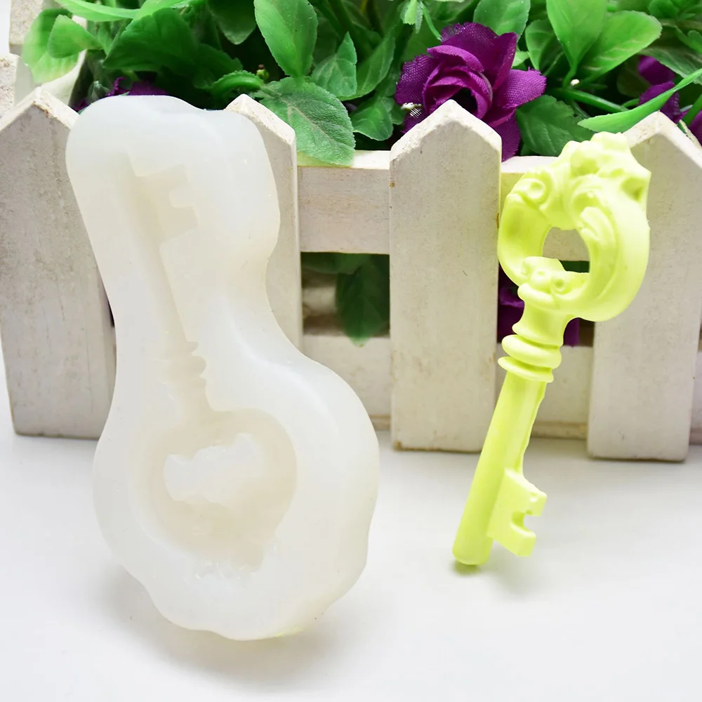 Винтаж ключ силиконовые формы Fondant(сахарная) форма для шоколадной мастики Кухня десерт украшение торта, выпечки гаджеты ароматический гипс пресс-форм