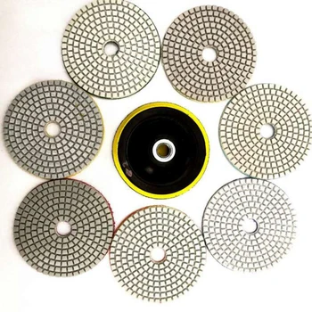 

8pcs Marble Grinding Wet Backer Polishing Pad Disc Diamond 50-3000 Grit 4 Inch