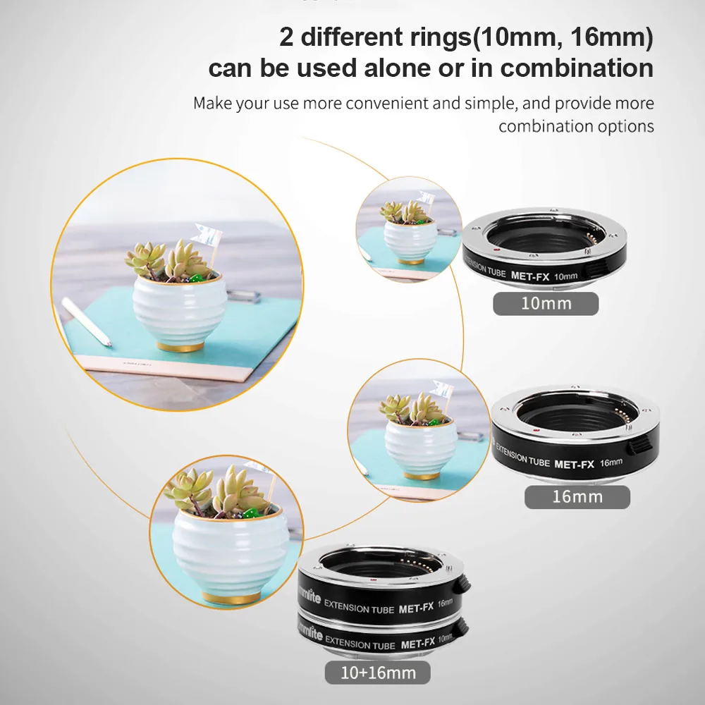 COMMLITE CM-MET-FX автоматическое Удлинительное Кольцо адаптера ttl Макросъемка с Fujifilm X-mount беззеркальных камер и объективов