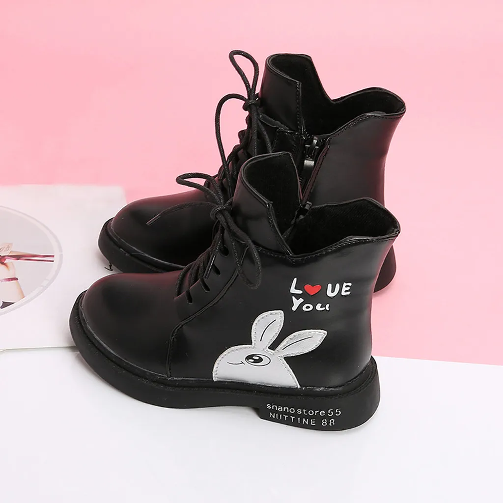 winter boots for boys girls Children Baby Girls Princess Cartoon Casual Single Shoes Leather Boots buty dzieciece zimowe#C