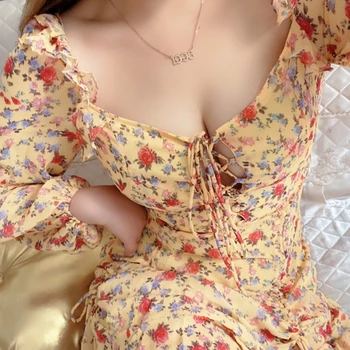 

WAVSIYIER women o neck solid short sleeve runway a-line lace up loose high waist elegant summer 2020 office lady mini dress new