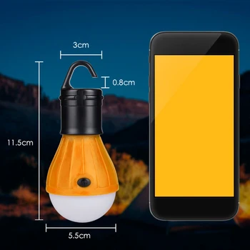 

4 Colors Mini Portable Lantern Tent Light LED Bulb Emergency Lamp Waterproof Hanging Hook Flashlight Outdoor Camping