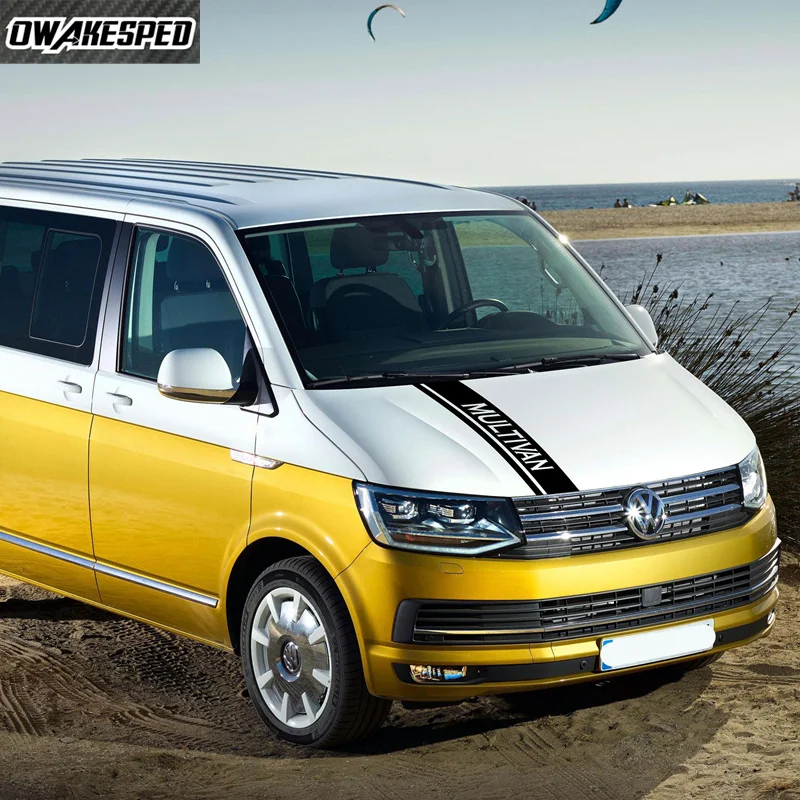 Per-Volkswagen Multivan T4 T5 T6 Decalcomanie In Vinile Auto Hood Body Decor Accessori Sticker Car Cover Engine Bonnet Stripes Stickers