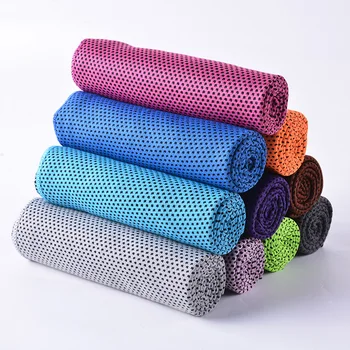 

South Korea Fantasy Cold Towel Hot Selling Sports Prevention of Heatstroke Cold Towel Double Color Cold Feeling Silk Iced Towel