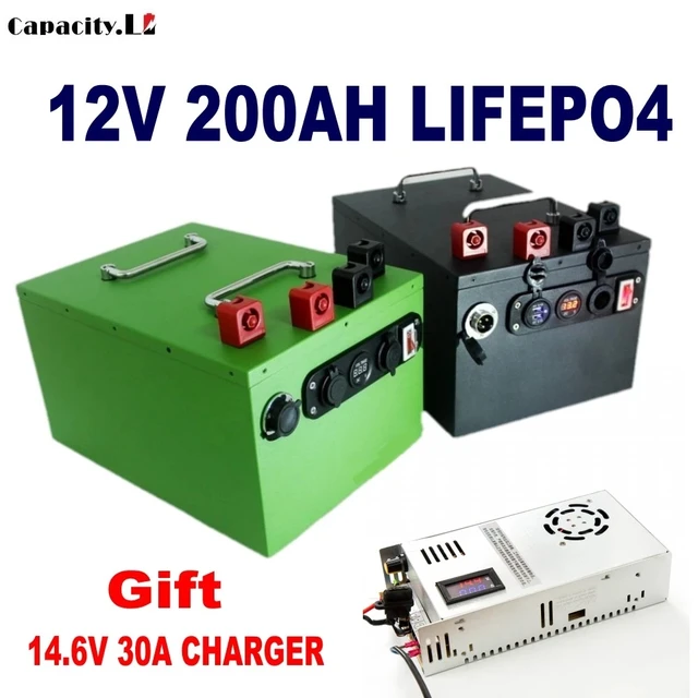 Waterproof 12.8V 12V 400AH Lifepo4 lithium battery for Golf Carts power  supply EV Solar Storage inverter boat + 20A charger - AliExpress