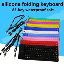 

85-Keys Portable Mini USB Keyboard Flexible Waterproof Soft Silicone Gaming Keyboard Tablet Foldable Computer Keyboard Laptop