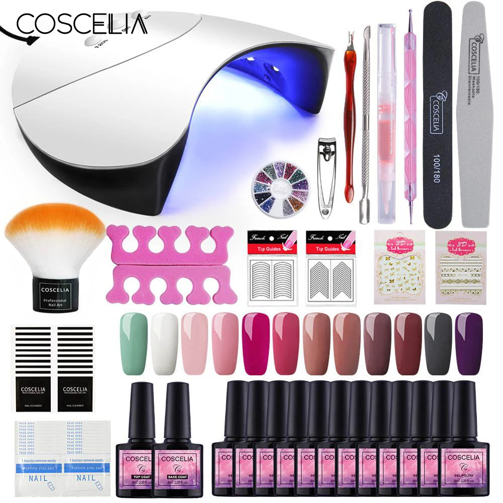 Baratos Nuevo juego de manicura con 36w UV LED USB juego de extensión de secador de lámpara para herramientas de manicura para manicura juegos de Arte de uñas Gel de esmalte de uñas