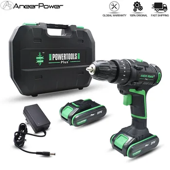 Best 21V Electric Drill 3 Modes Power Tools Impact Drill Screwdriver Cordless Drill Rechargeable 1500 Mah Lithium Battery 18+1 Torque