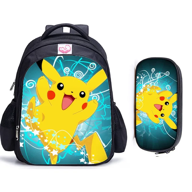 photo color 2 шт./компл. Pokemon Haunter Eevee детские школьные сумки емкость школьный рюкзак для детей мальчиков и девочек Детский рюкзак Catoon рюкзак - Цвет: photo color