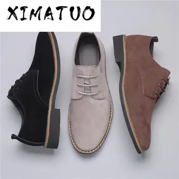 

Suede Men Leather Loafers Casual Mens Sneakers Classic Brogue Formal Oxfords Men Flats Plus Size 48 49