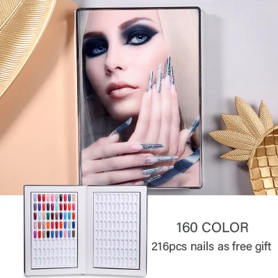 160 color style 3 60/80/96/120/160 шт. акриловый Фрезер для ногтей cо шлифовальными Гель-лак Дисплей с картами эталонных Цвет доска диаграммы Nail Art Салон маникюрные инструменты Бесплатные ногти - Цвет: 160 color style 3
