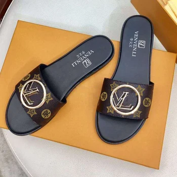 

Hot release of French V VL summer new slippers women's shoes soft leather top luxury standard manufacturing fine packaging