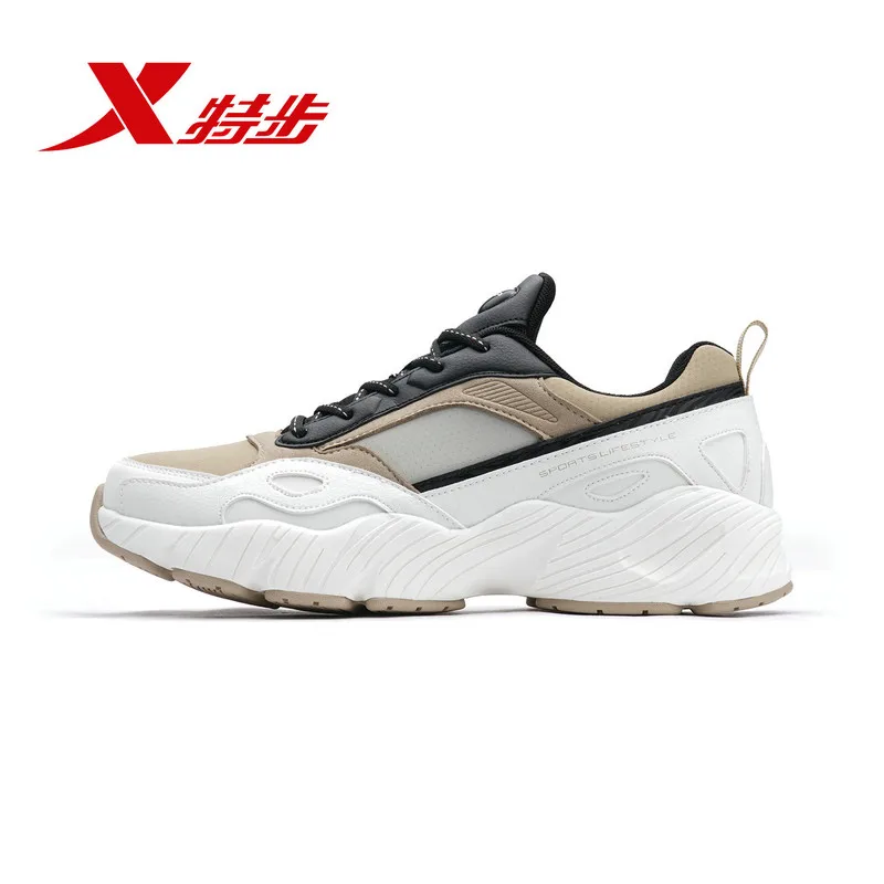 882419329556 XTEP зима осень старый папа обувь для мужчин кроссовки бегун спортивный широкие кроссовки - Цвет: white beige black