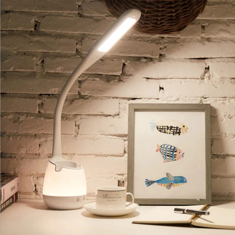 

New colorful pen holder desk lamp rechargeable multi-functional LED Night Light desk reading eye protection desk lamp