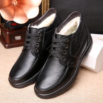 

Handmade Men Genuine Leather Winter Boots High Quality Snow Men Boots Ankle Boots For Men Business Dress Shoes Men