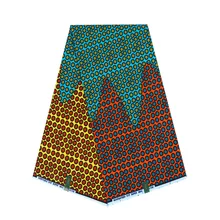 Синий красный и желтый цвет печати ткани Pagnes Африканский настоящий голландский воск 6 ярдов африканская ткань