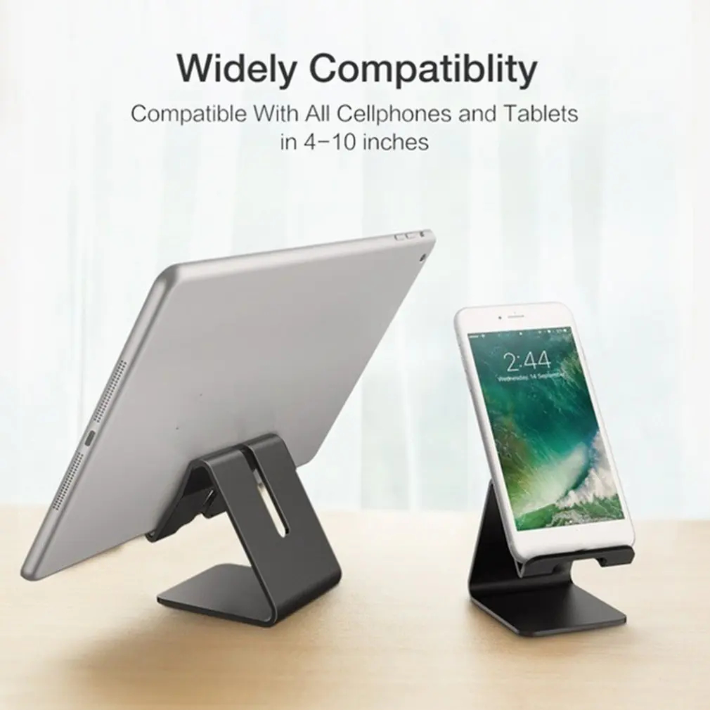

Universal Aluminum Alloy Phone Holder Desktop Mount Dock Non-slip Mobile Phone Stand For Tablet Phone Support Bracket