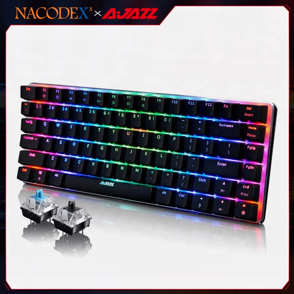 AJAZZ NACODE AK33 Механическая игровая клавиатура 82 ключи Проводная для ПК игры