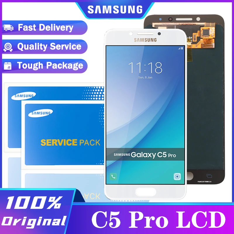 Оригинальный дисплей 5 2 'ɺMOLED для SAMSUNG Galaxy C5 Pro C5010 ЖК-дисплей с сенсорным