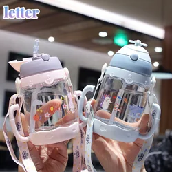Gobelet d'alimentation pour bébé avec pailles, bouteille d'eau étanche, Portable, pour l'extérieur, 450ML 