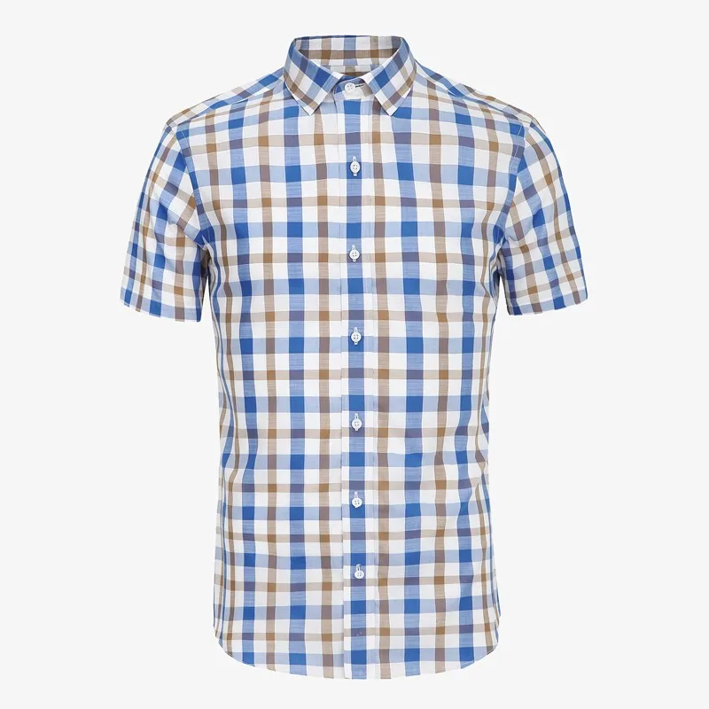 Smartfive мужские рубашки 75% хлопок 25% полиэстер Camisa Masculina новые мужские рубашки с коротким рукавом повседневные рубашки в клетку бренд