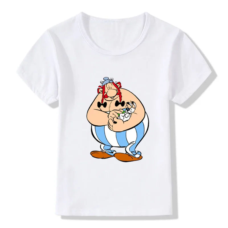 The Adventures of Asterix And Obelix Cartoon Print Funny Boys T shirt Kids T Shirt Summer Casual Baby Girls Clothes Tops,HKP5448 army t shirt T-Shirts