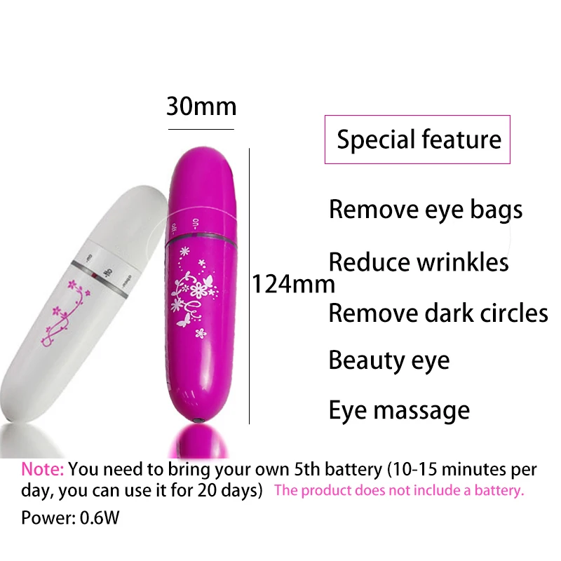 Eye Massager Remove Wrinkle Dark Circles Puffiness Anti-aging Mini Electric Portable Eyes Vibration Massager