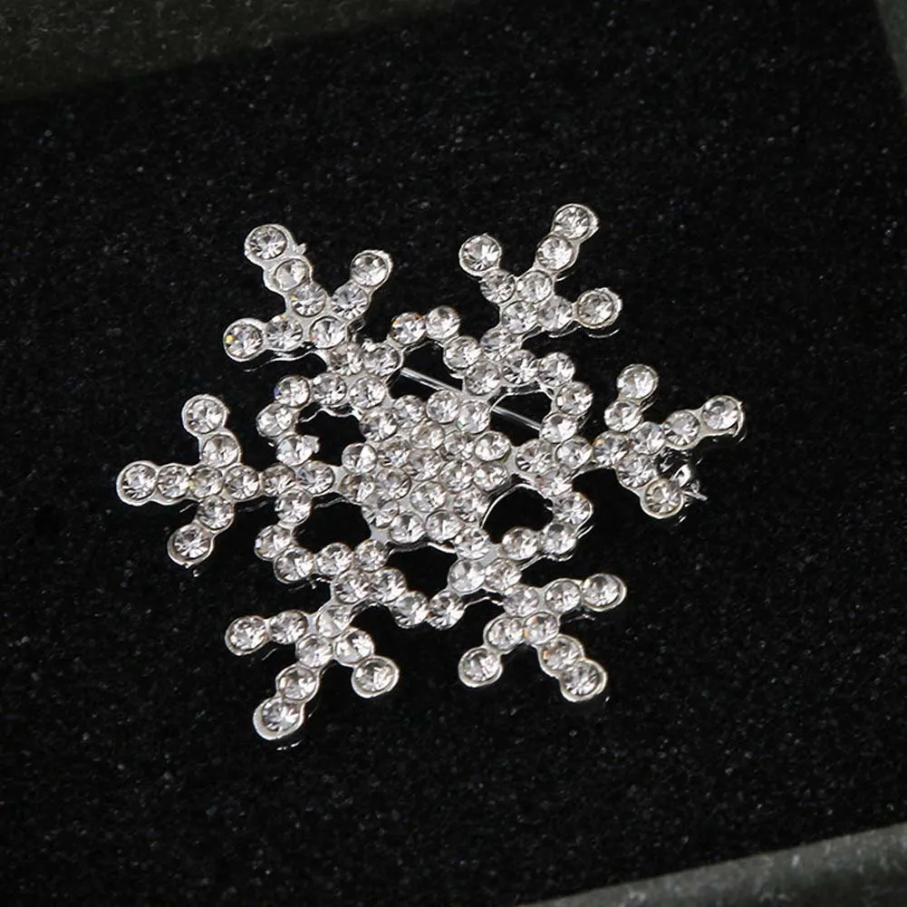 

New Lady Fashion Brooch Sparkling Crystal Rhinestones Large Snowflake Brooch Pins Jewelry Brooches Women Gift Broche